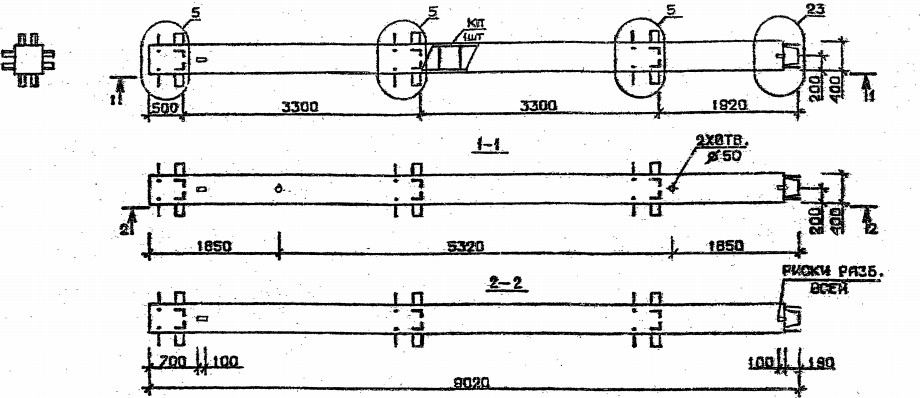 Колонна 2КВ 33.90-1-с Серия 1.020.1-2с/89